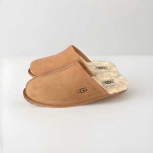 UGG Scuff Slippers Women Size 9 Chestnut Shearling Lined NWOB